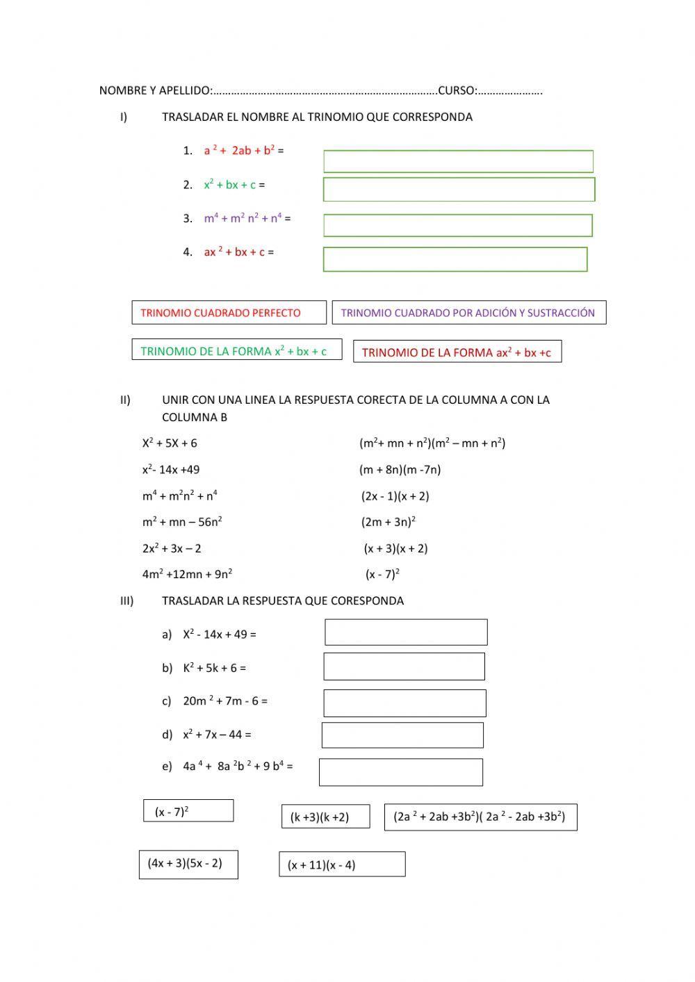 Factorización de trinomio