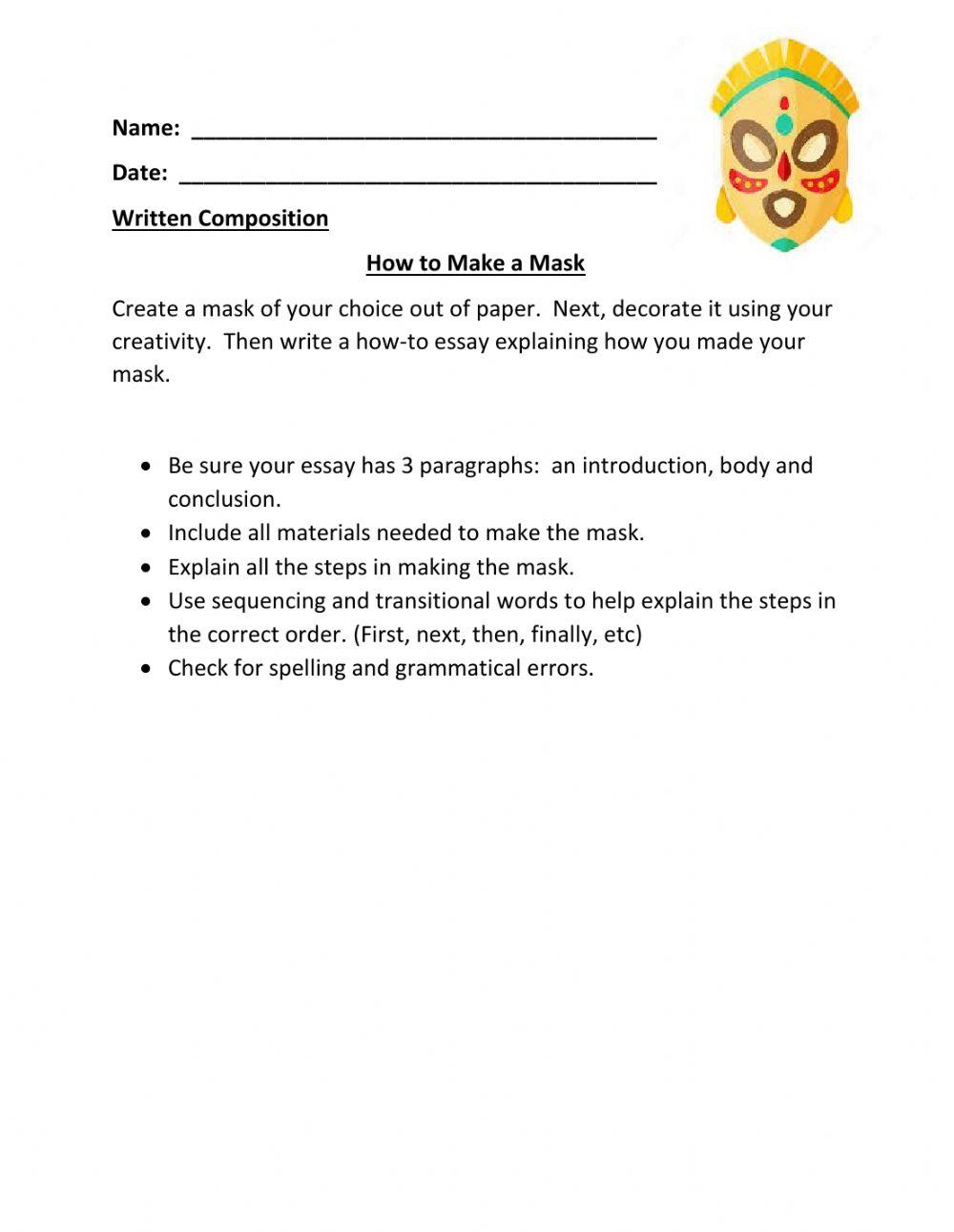 How To Essay-Making a Mask