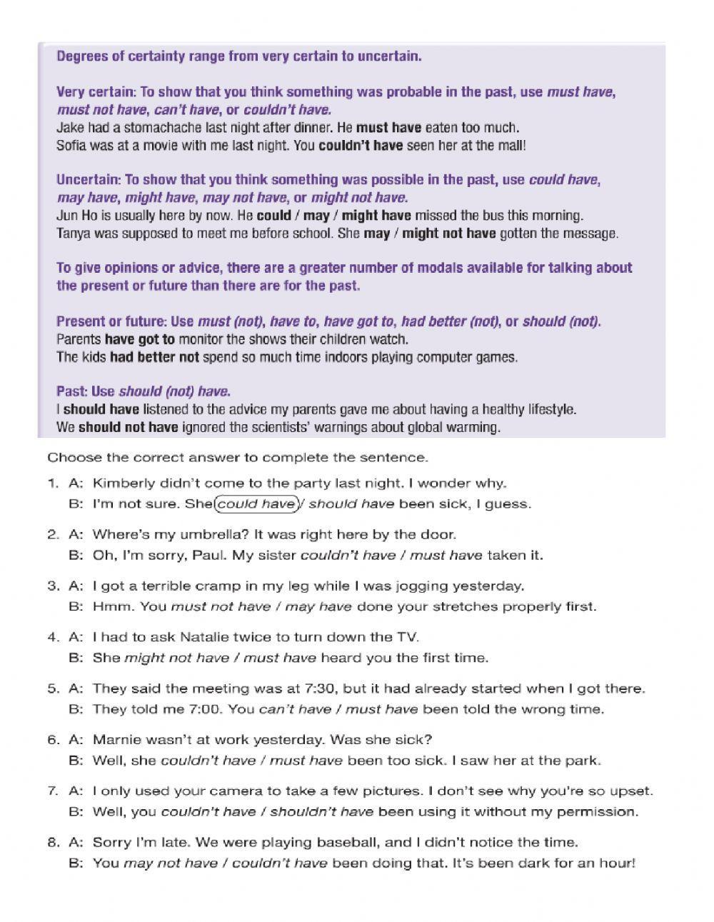 Modals With Multiple Uses