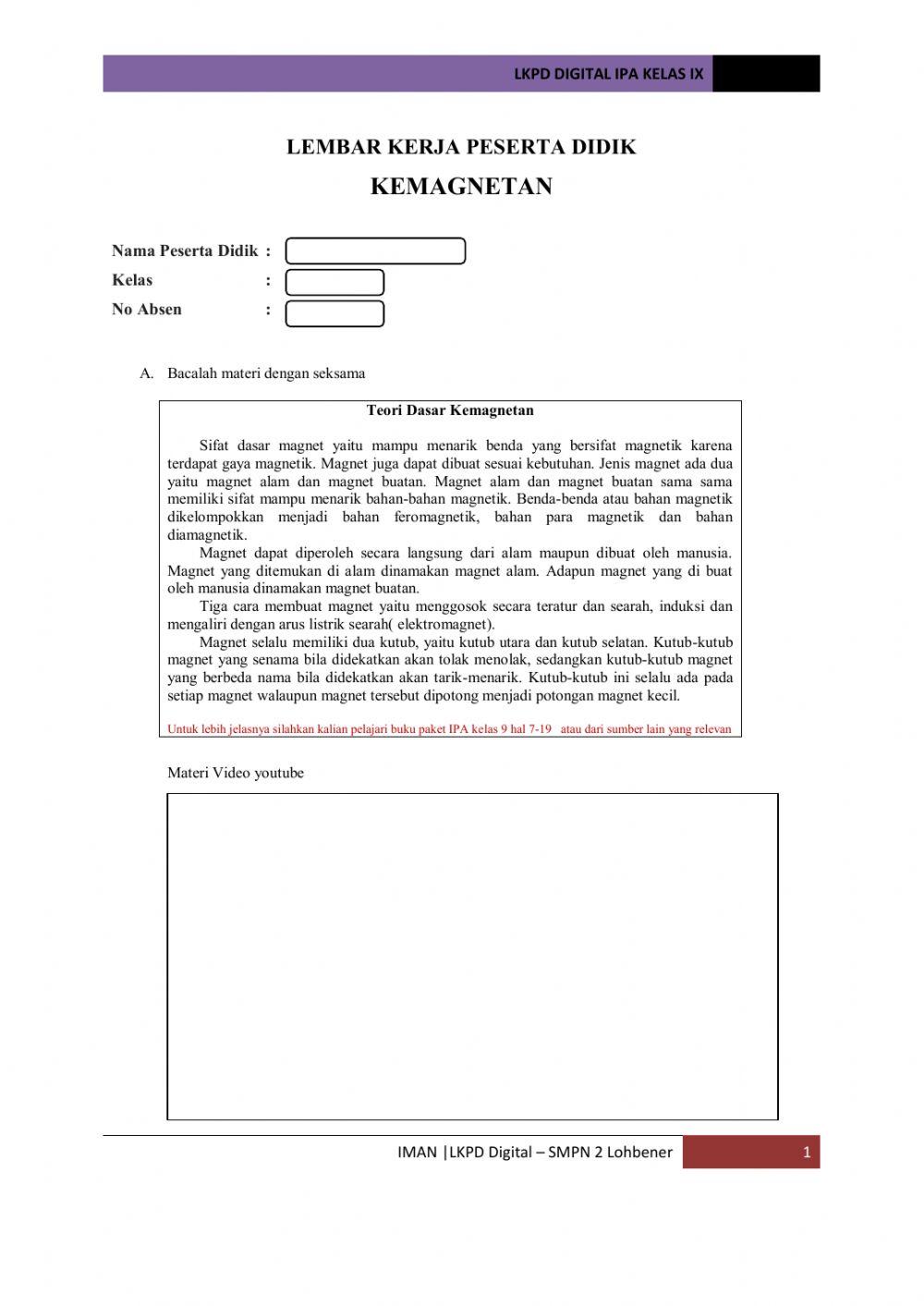 LKPD Kemagnetan