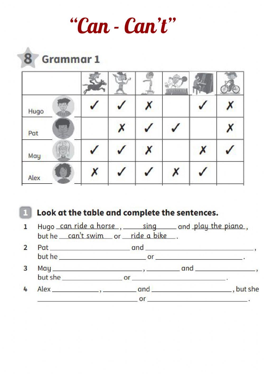 Grammar 1 - Unit 8