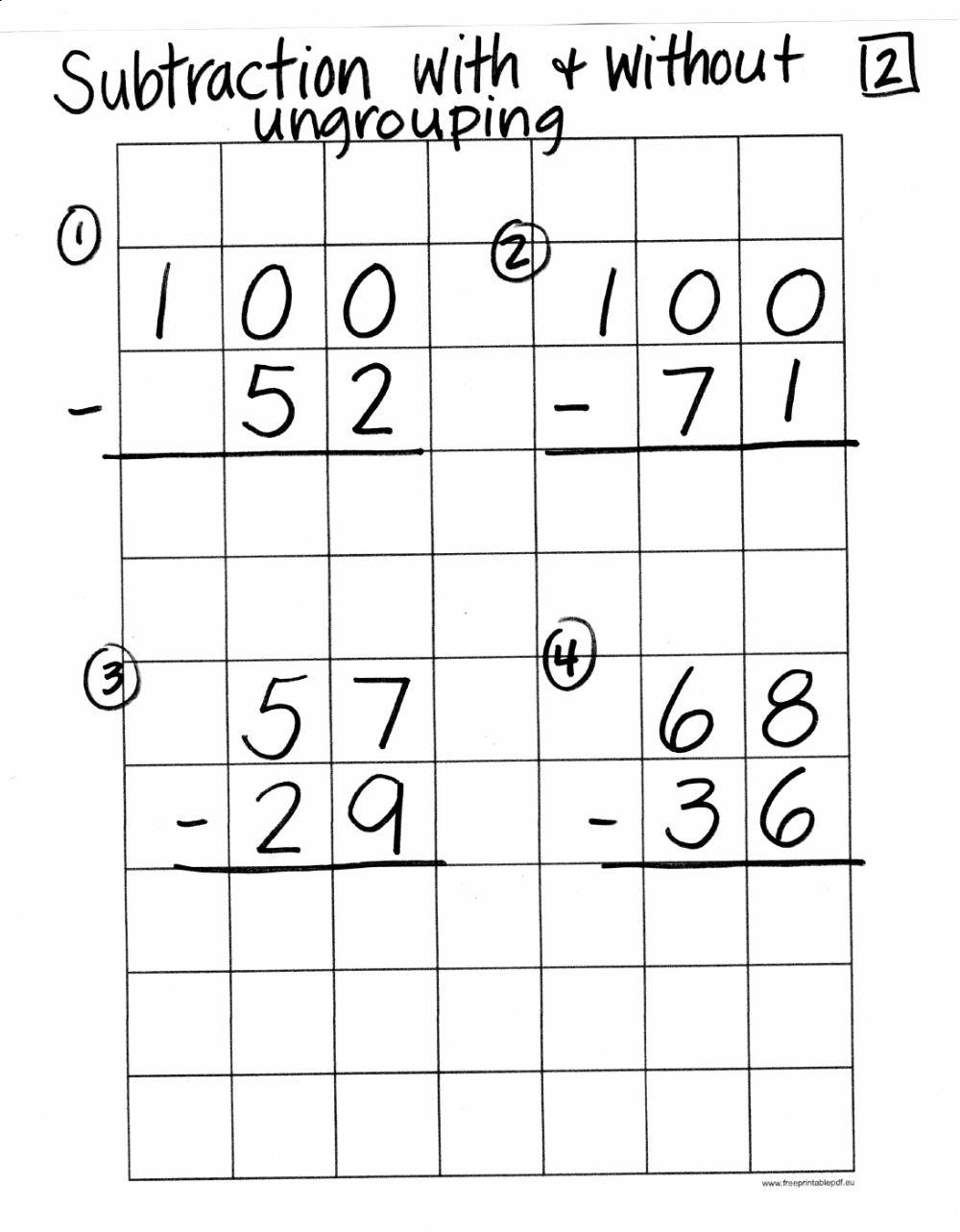 Subtraction with and without ungrouping zeros worksheet Live Worksheets
