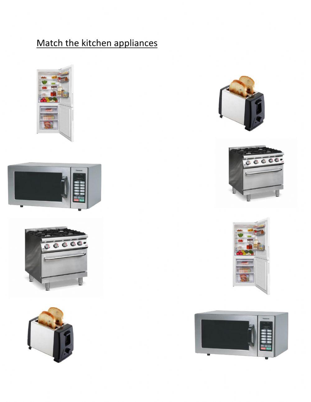 Match the kitchen appliances worksheet Live Worksheets