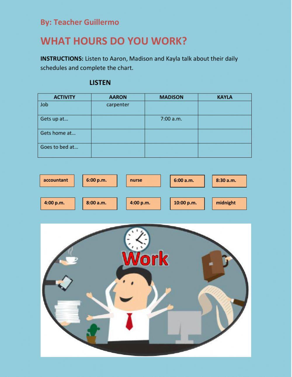 What Hours Do You Work Worksheet Live Worksheets what-hours-do-you-work-worksheet-live-worksheets