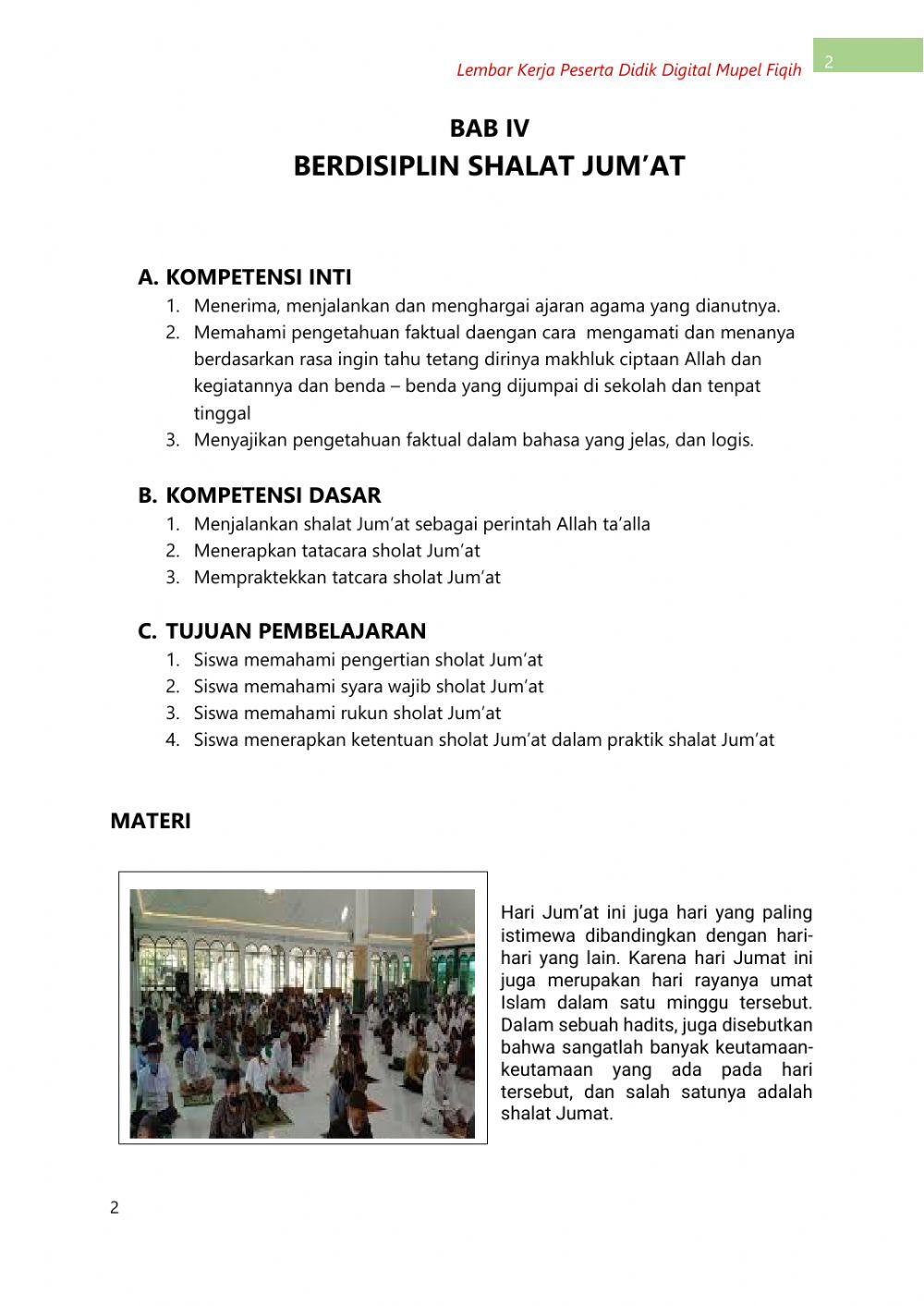 Fiqih : berdisiplin sholat jum-at