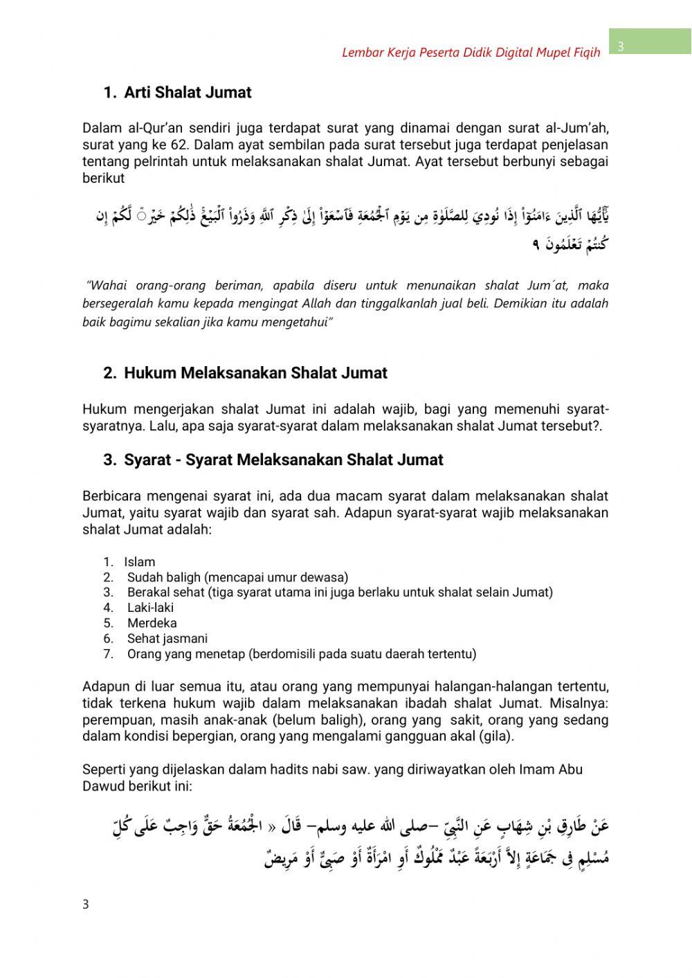 Fiqih : berdisiplin sholat jum-at