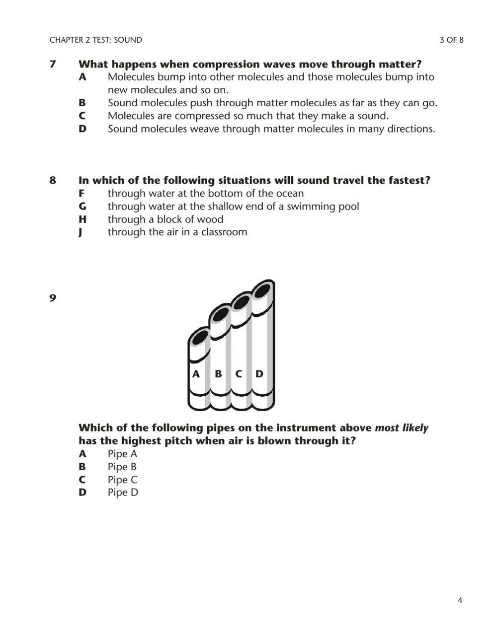 Chapter 2 science test