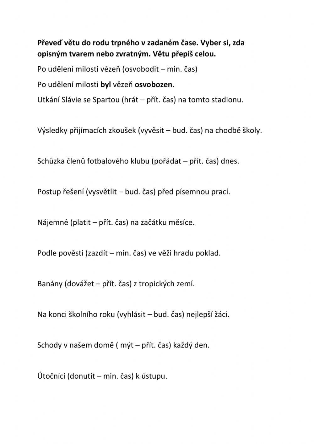 činný a trpný rod 3