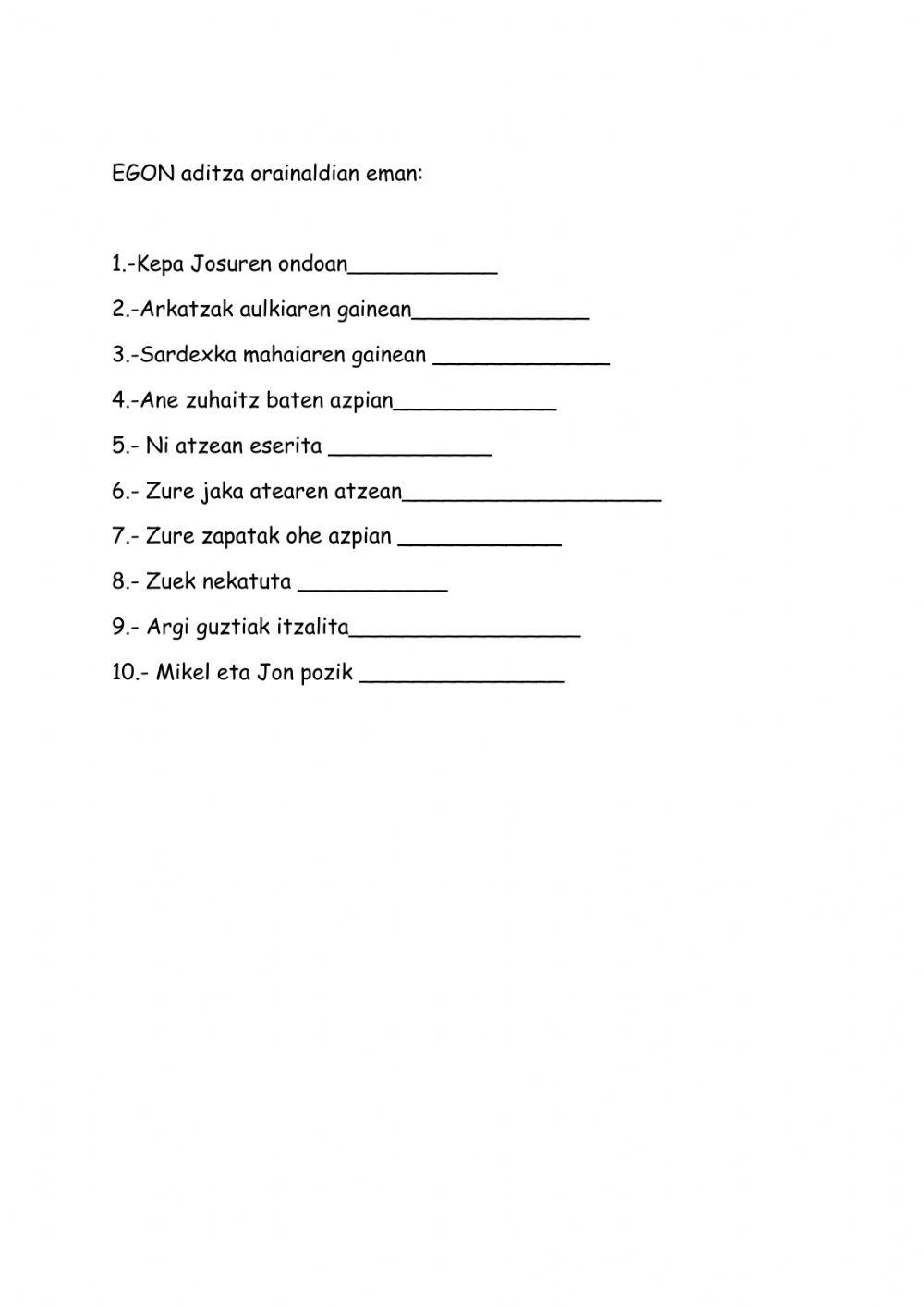 1.2 Egon orainaldian