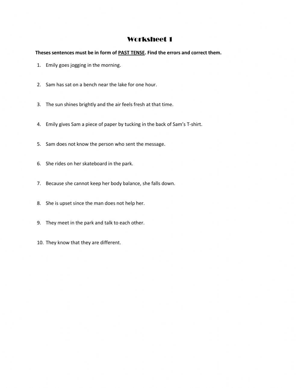 Past tense-Short movie-Different