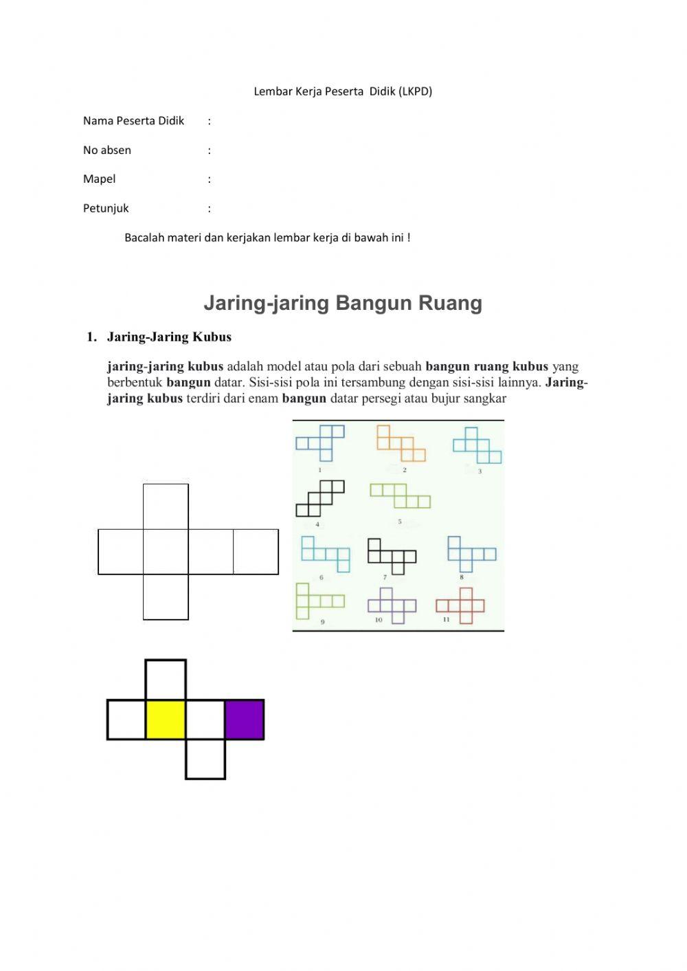 Lembar kerja peserta Didik mapel Matematika
