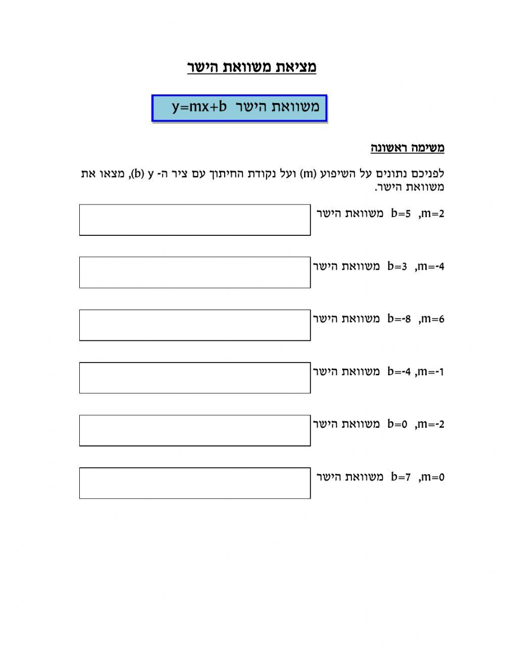 משוואת הישר