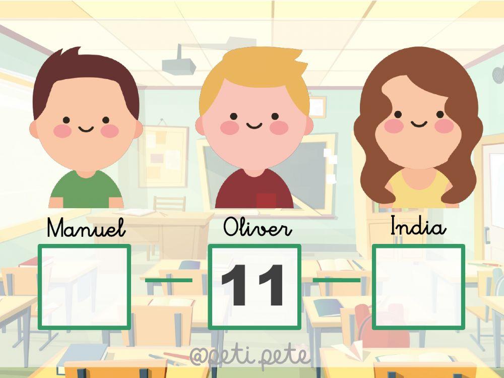 ¡A la fila! Numeración anterior y posterior