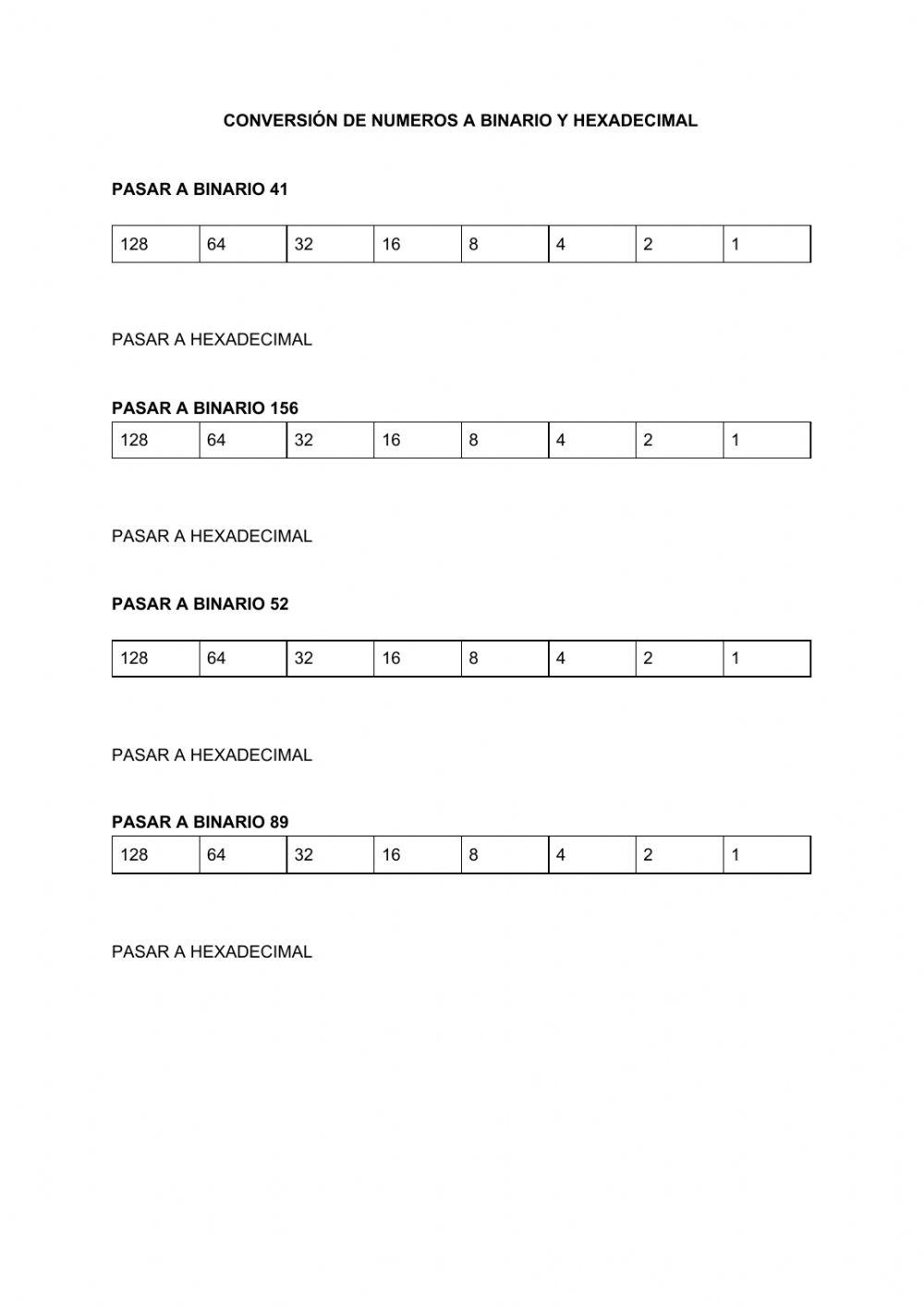 651546 | Convertir de decimal a binario y hexadecimal