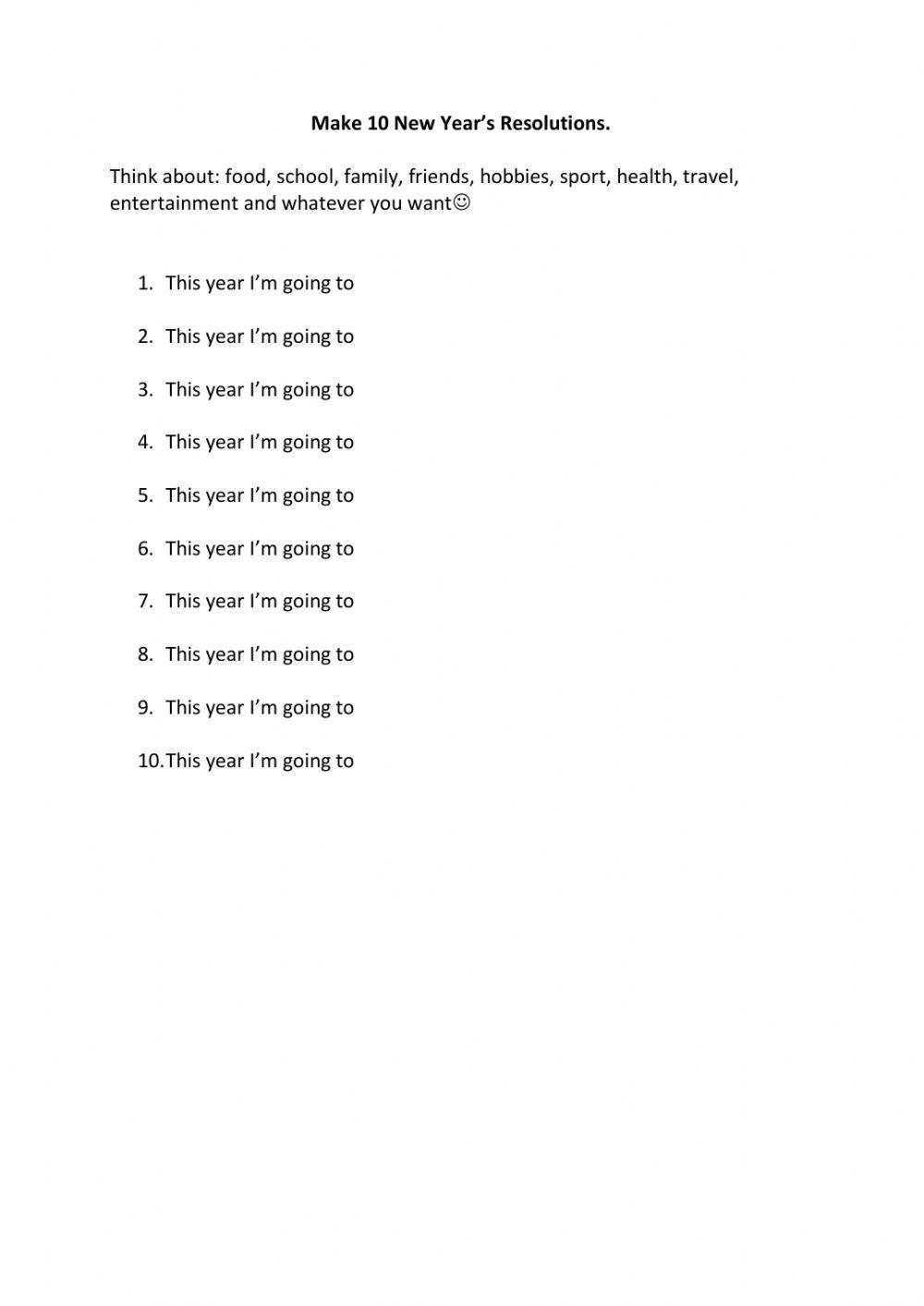 New Year-s Resolutions