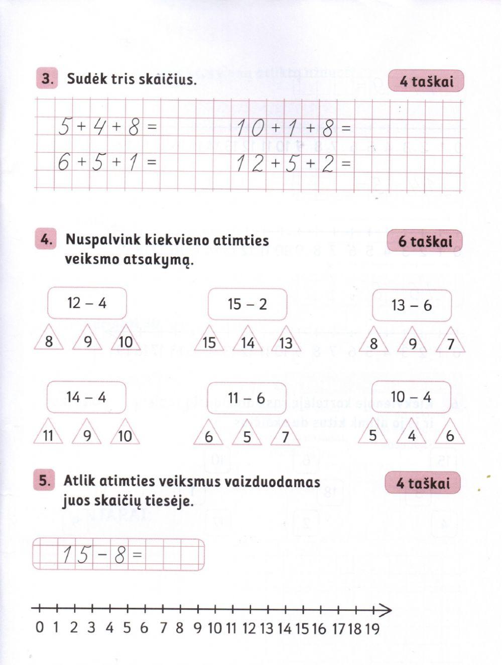 Matematikos kontrolins-sausis