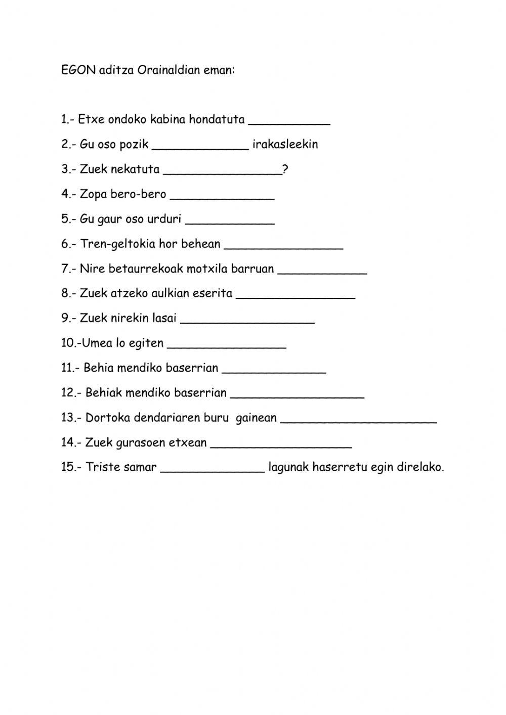 1.4 Egon aditza orainaldian