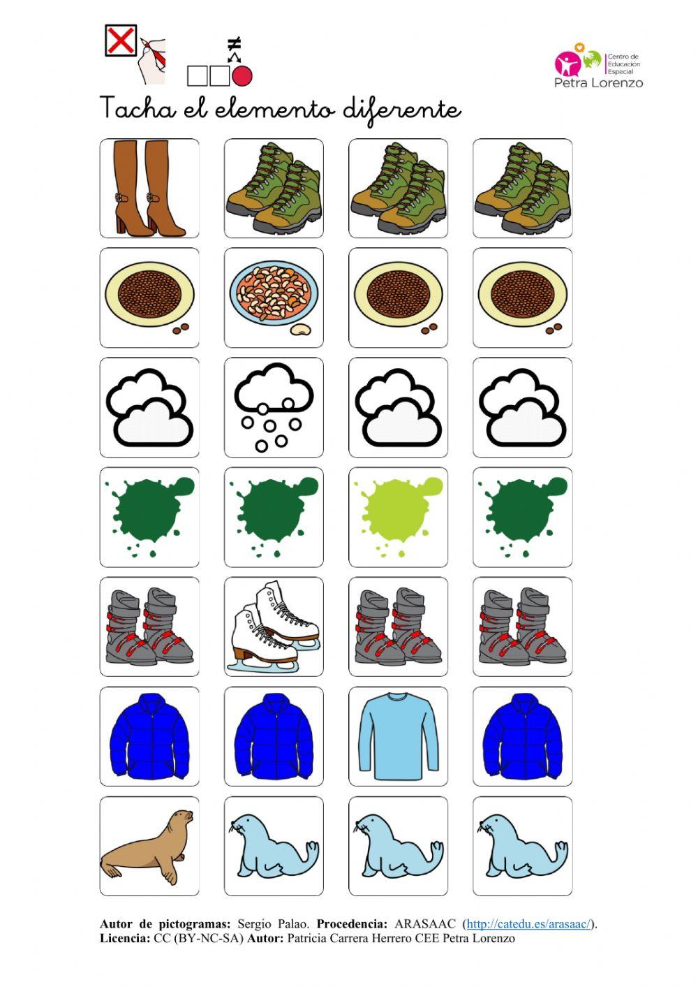 SA Invierno. Elegir elemento diferente