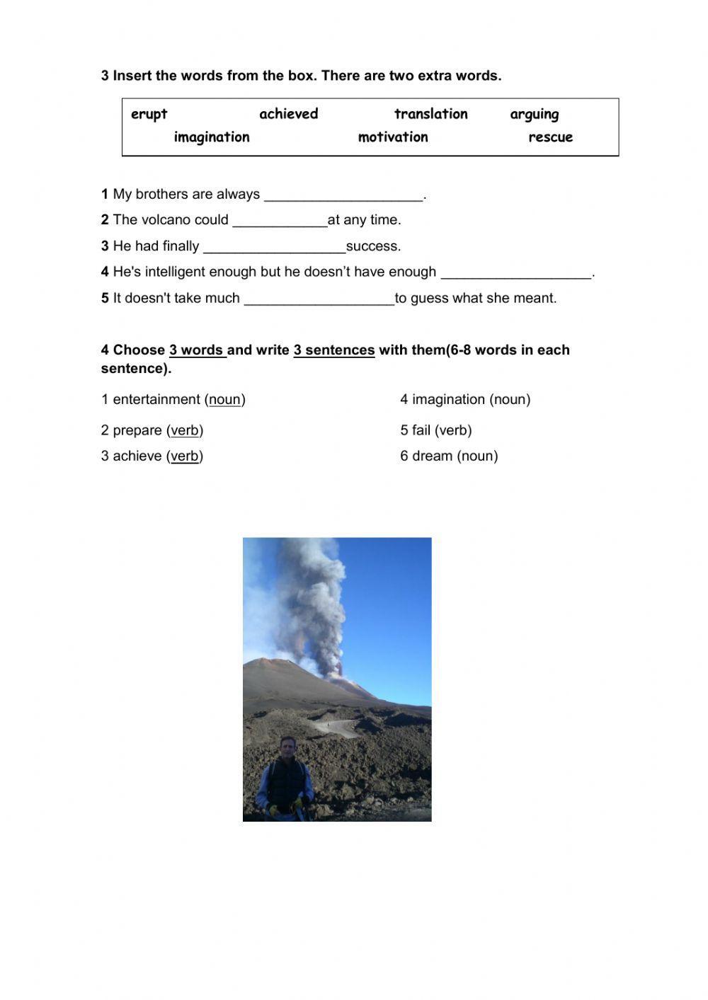 Related nouns and verbs