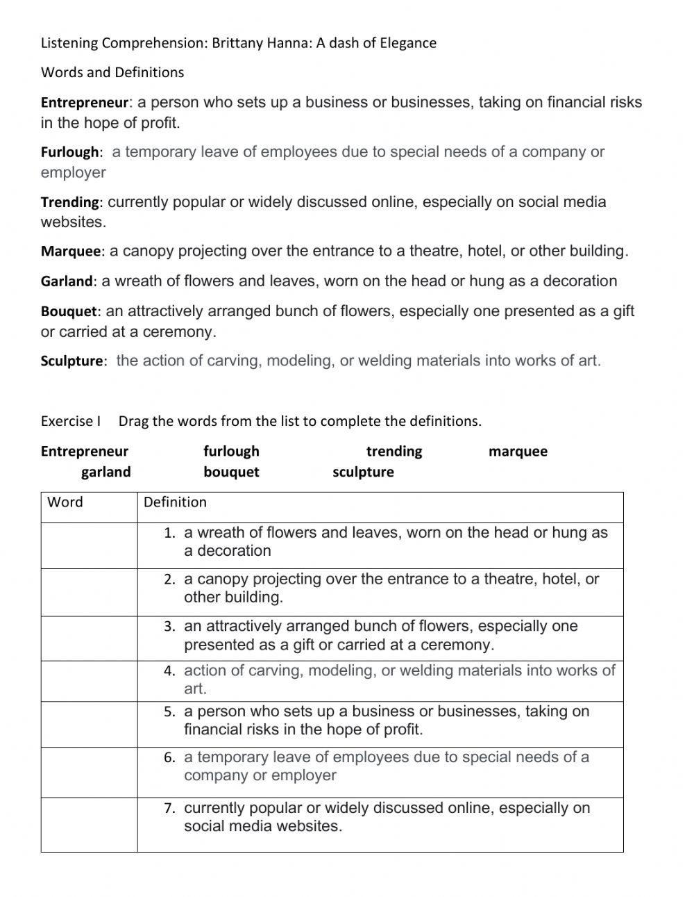 Listening Comprehension