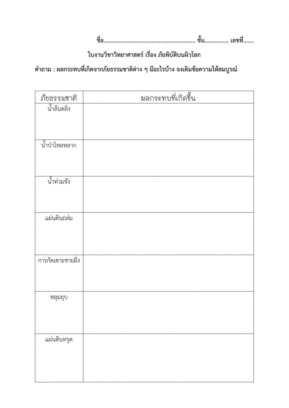 ภัยธรรมชาติ