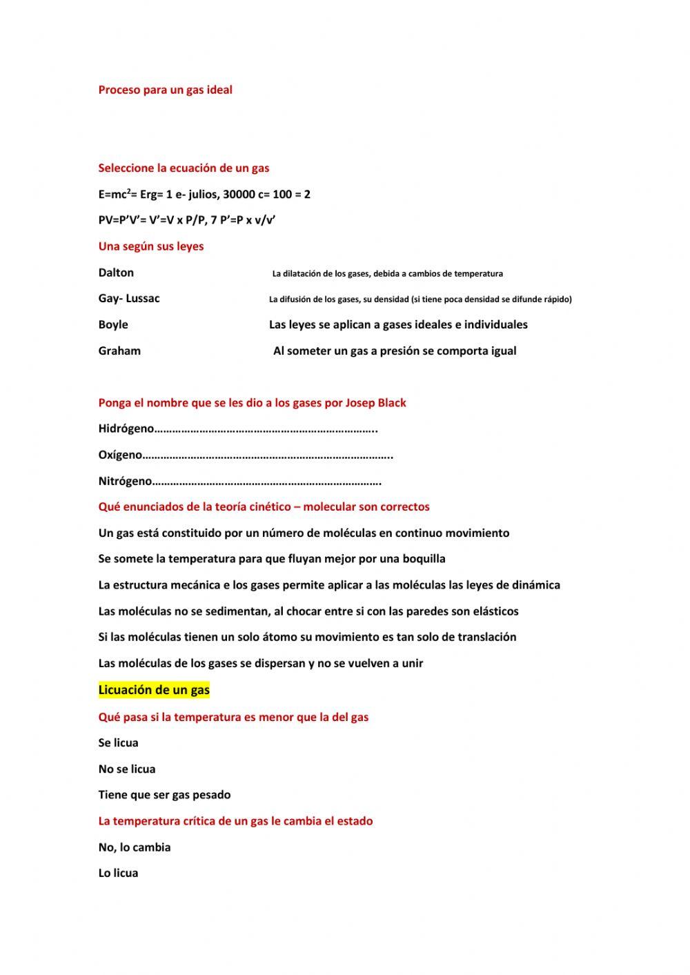 La ley de los gases