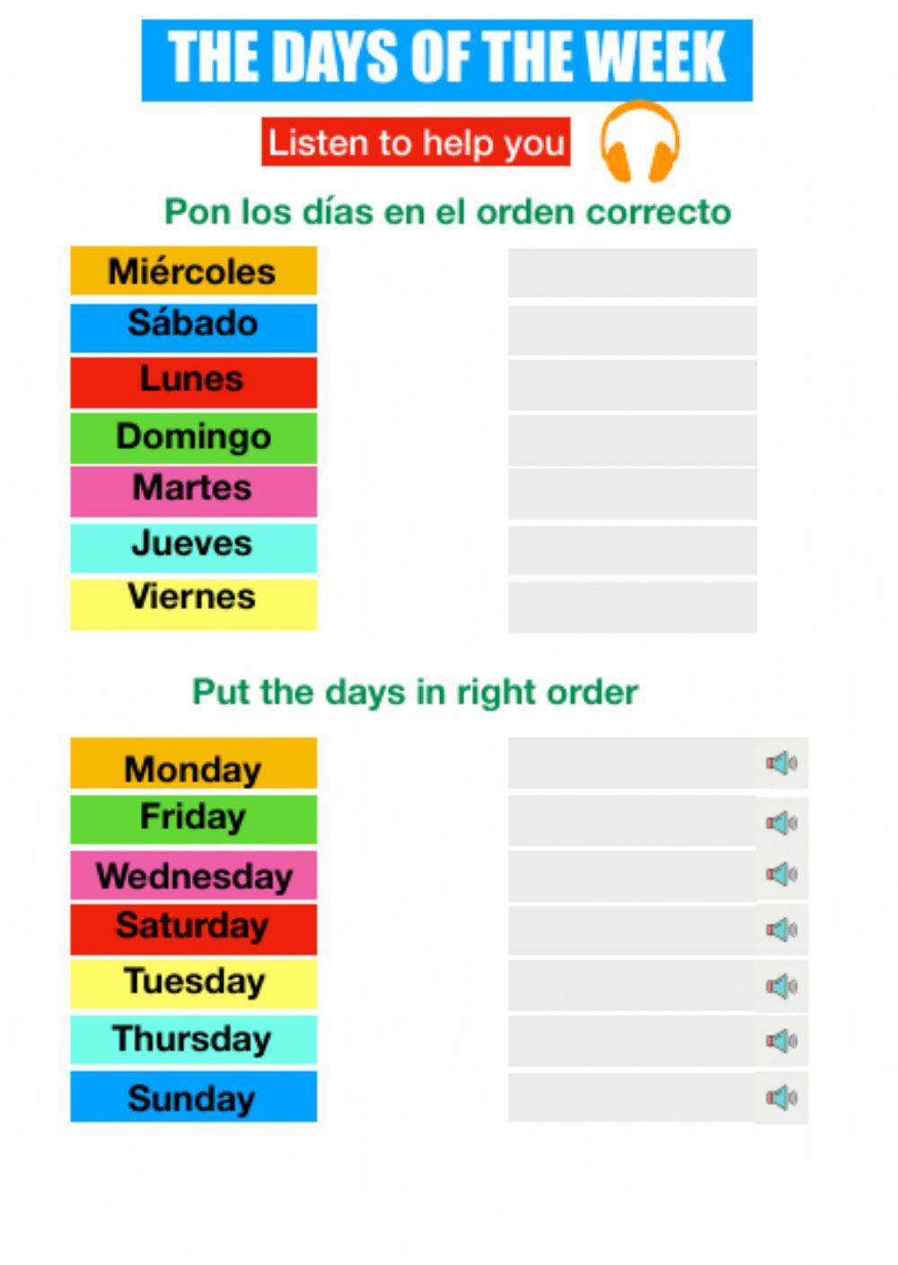 The days of the week