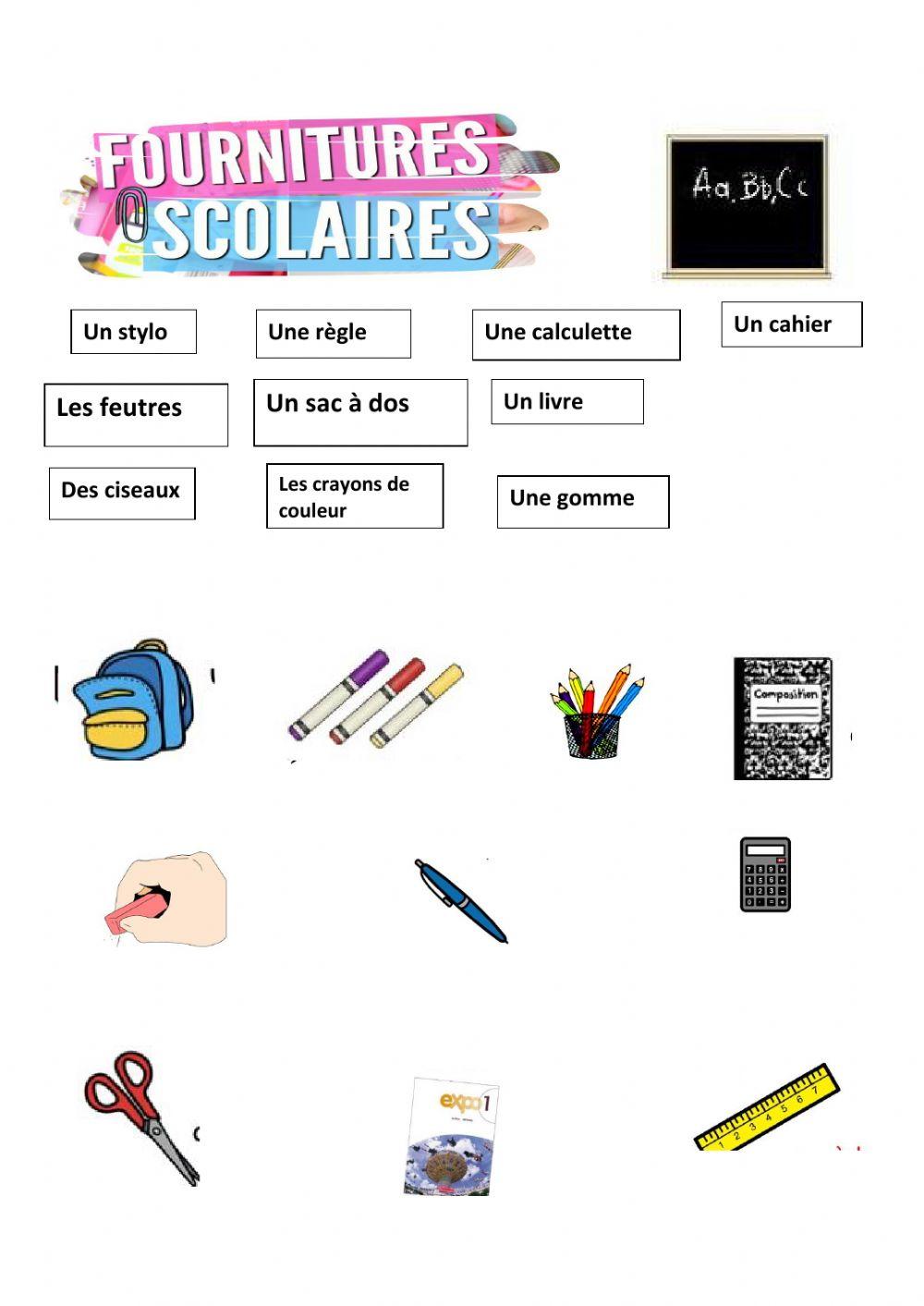 Preschool Français: les fournitures scolaires semaine 4 