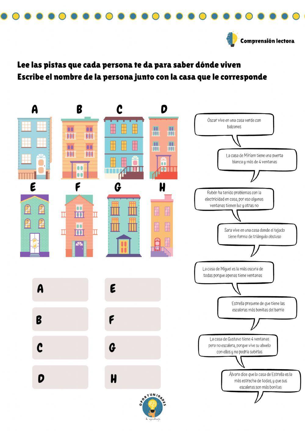 Adivina quién vive en cada casa