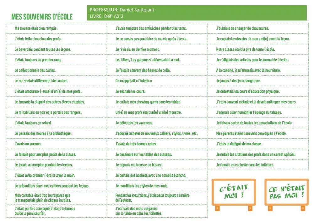 Mes souvenirs d'école