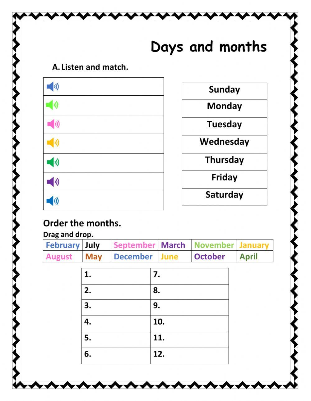 Days and months