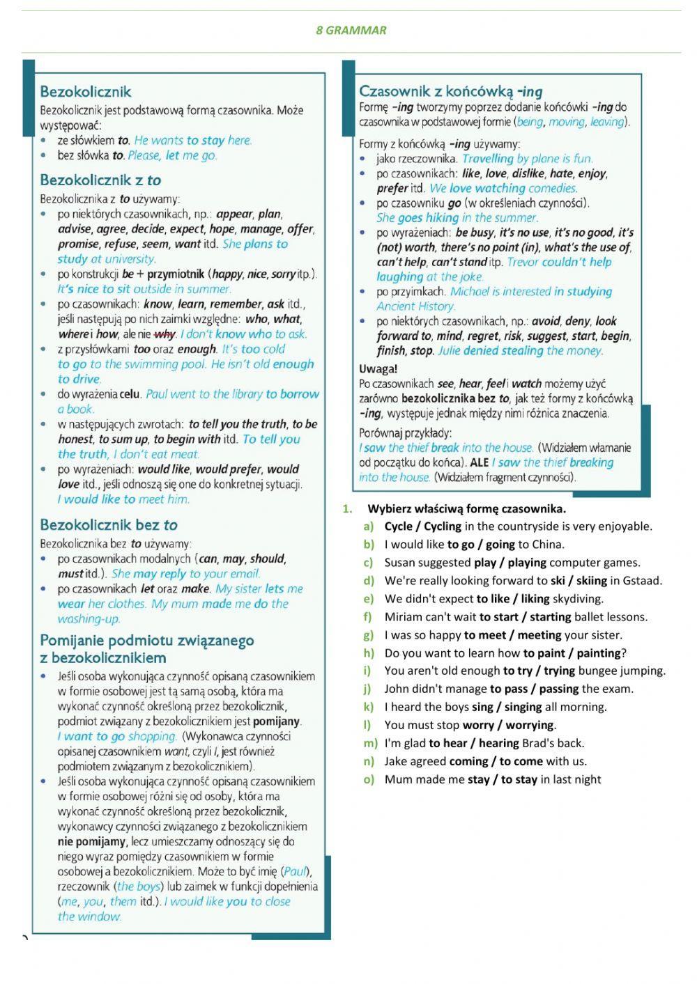 E8 U8 Podróżowanie i turystyka Exam Skills