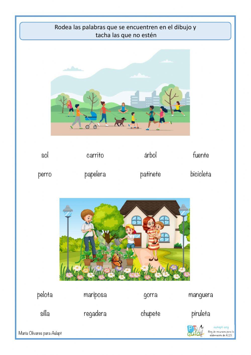 Comprensión lectora a través de palabras tipo test