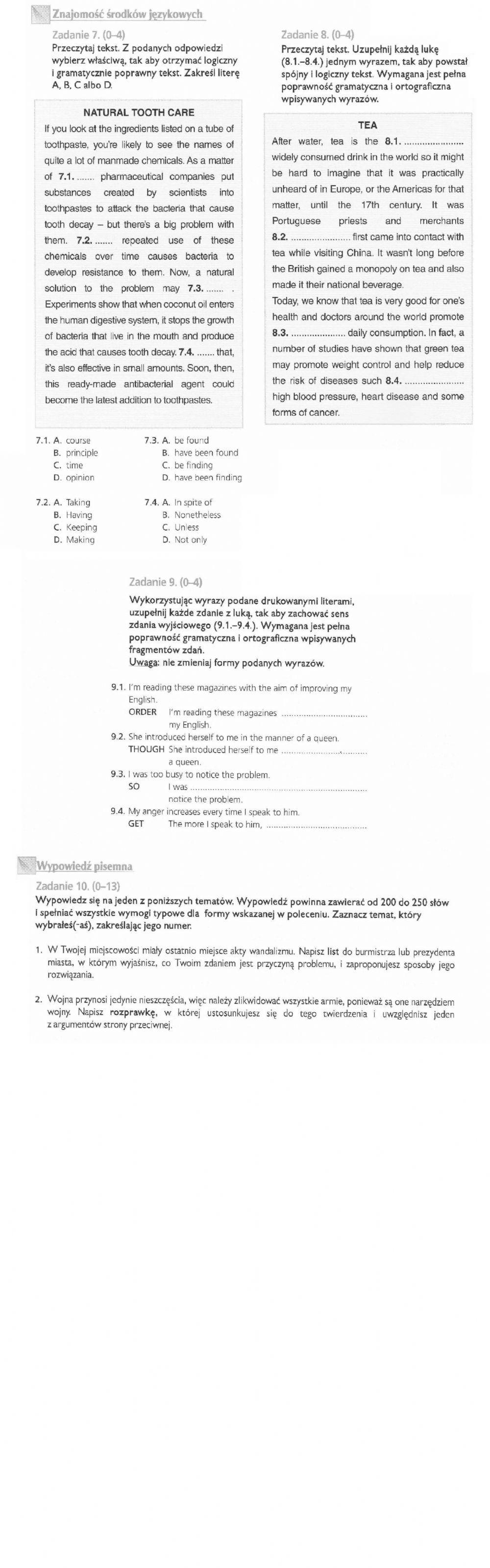 Matura Practice Test Extended 6