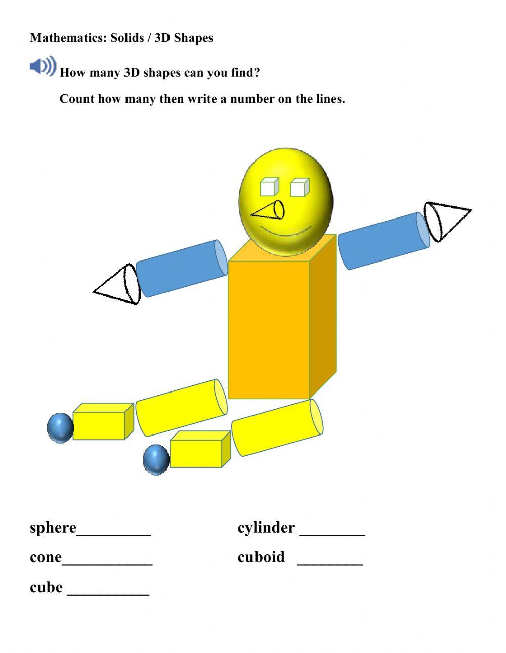 Geometry- 3 d shapes in pictures