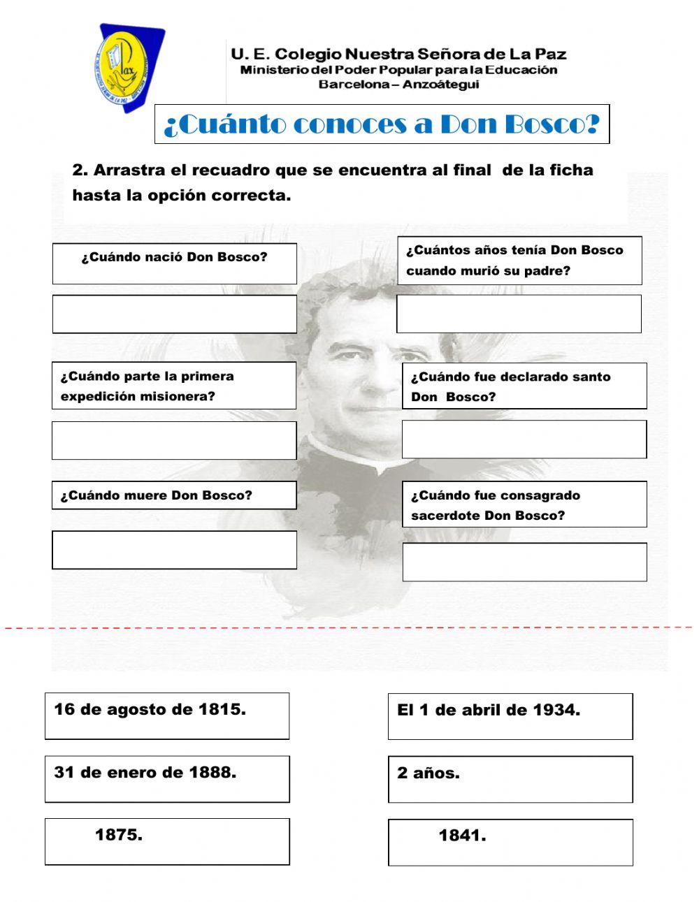 ¿Cuánto conoces a Don Bosco?