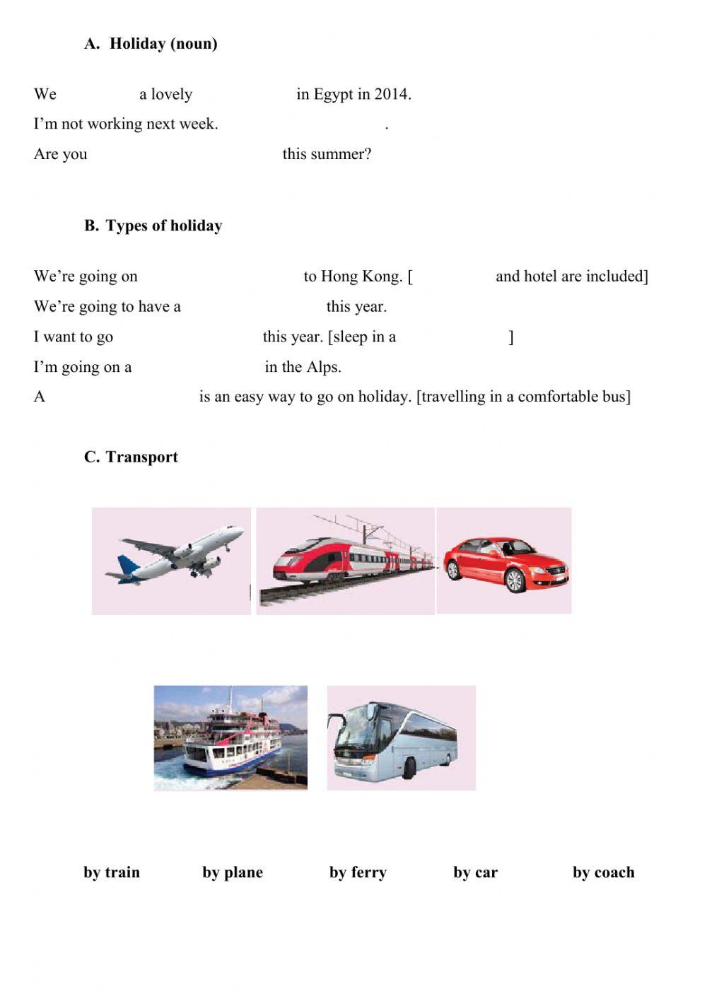 Vocabulary in use elementary holiday