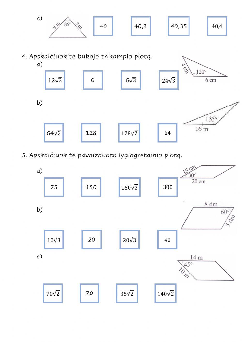 Dar viena trikampio ploto formulė
