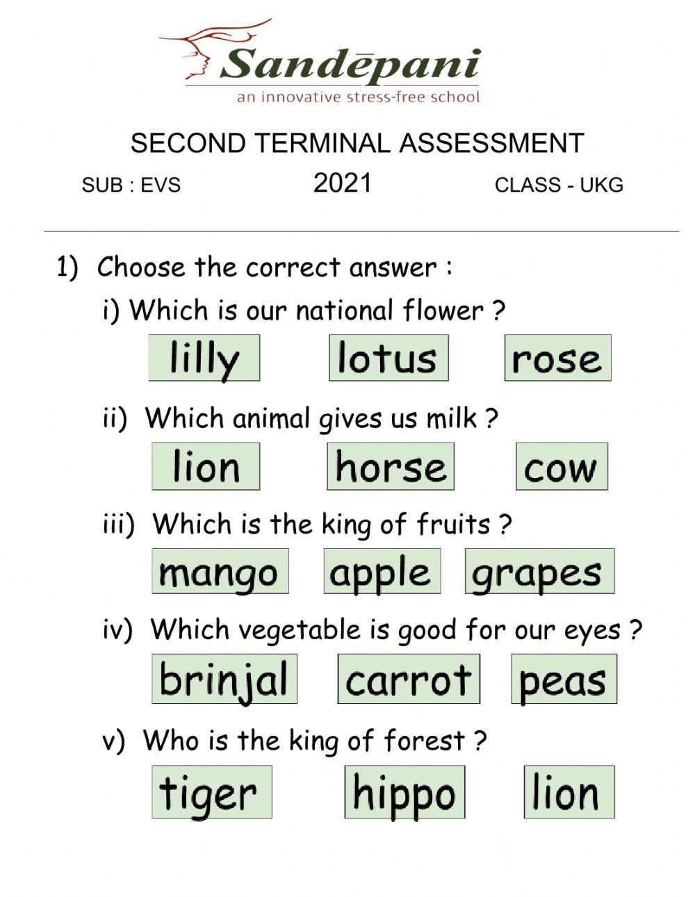 EVS Kg Assessment Worksheet Live Worksheets 44% OFF EVS Kg Assessment Worksheet Live Worksheets 44% OFF