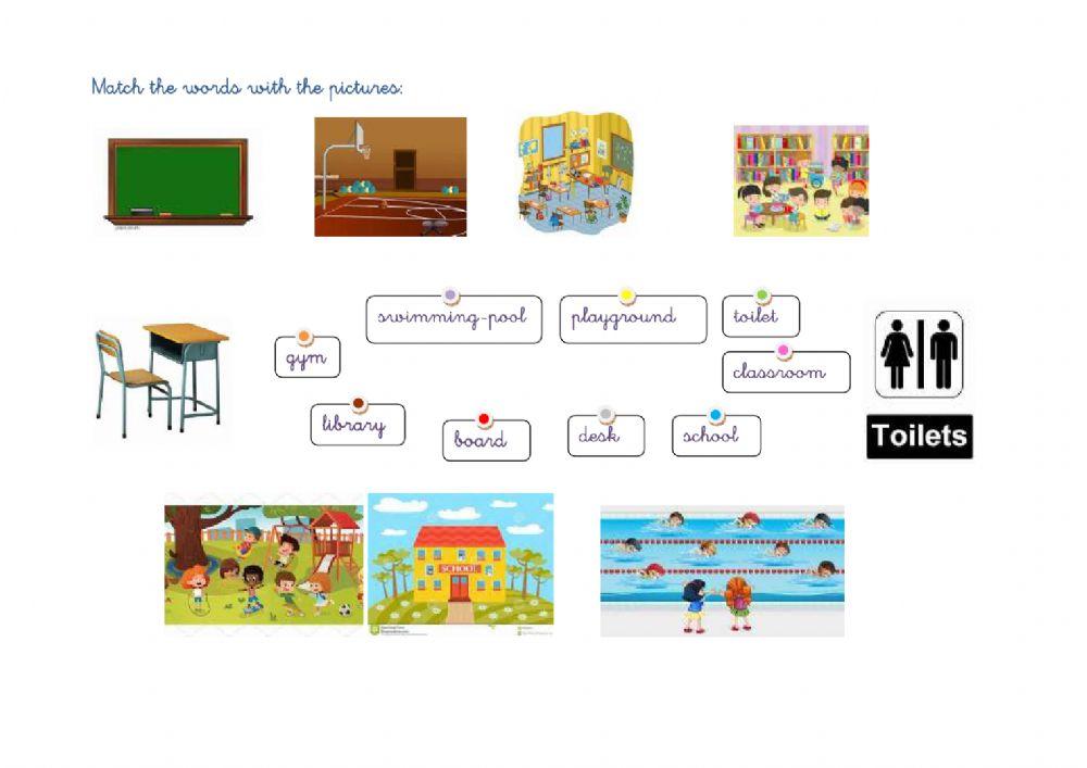 Matching school rooms and places