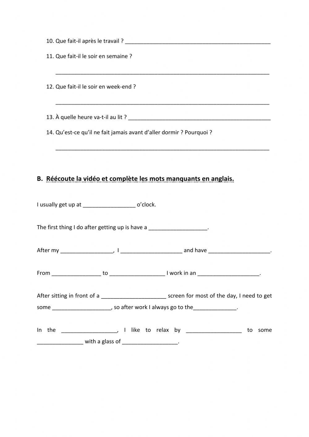 My Daily Routine Listening Exercise Online Exercise For Live Worksheets My Daily Routine Listening Exercise Online Exercise For Live Worksheets