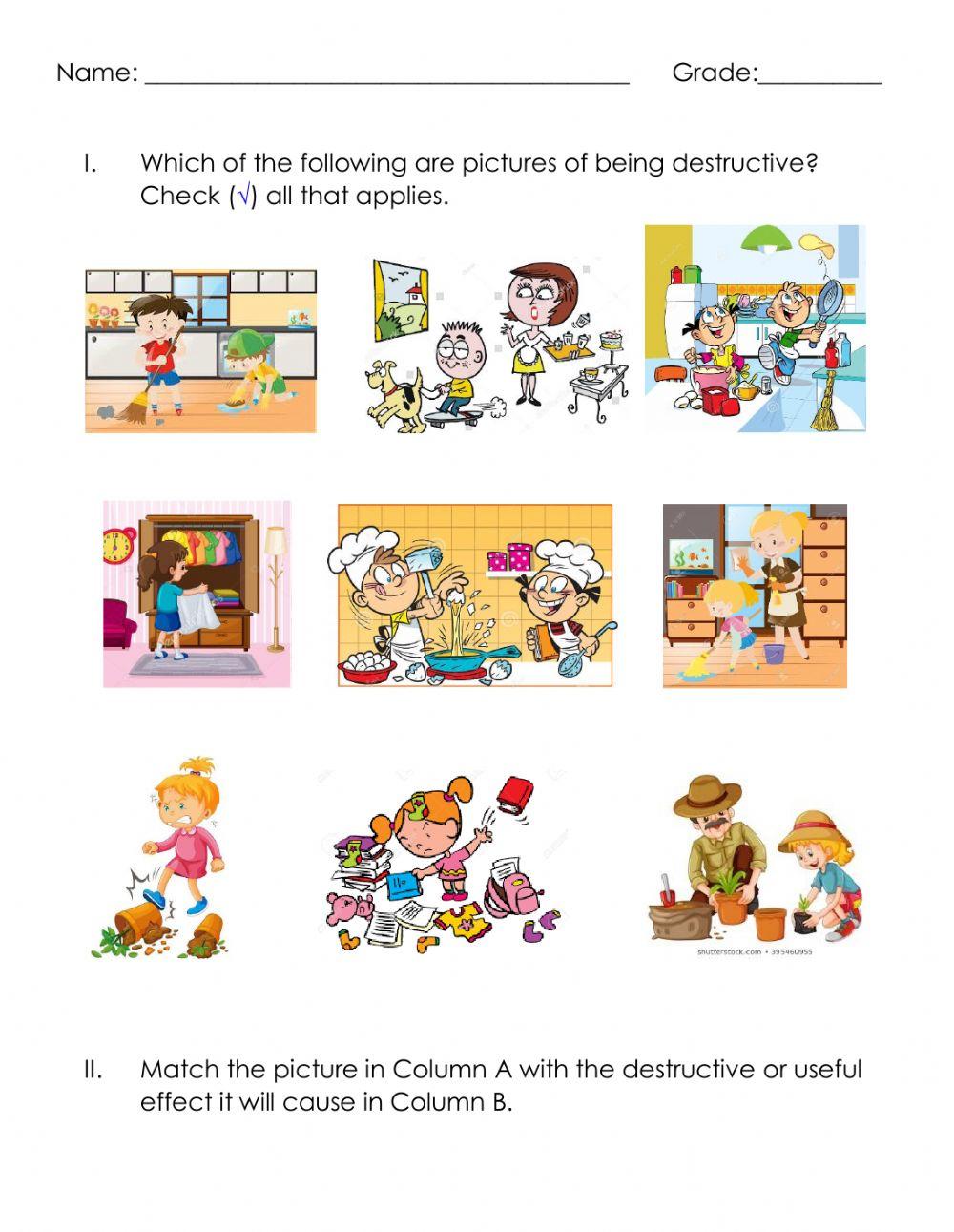 ESP-CL (KINDER) - LESSON 3: BEING DESTRUCTIVE ESP-CL (KINDER) - LESSON 3: BEING DESTRUCTIVE