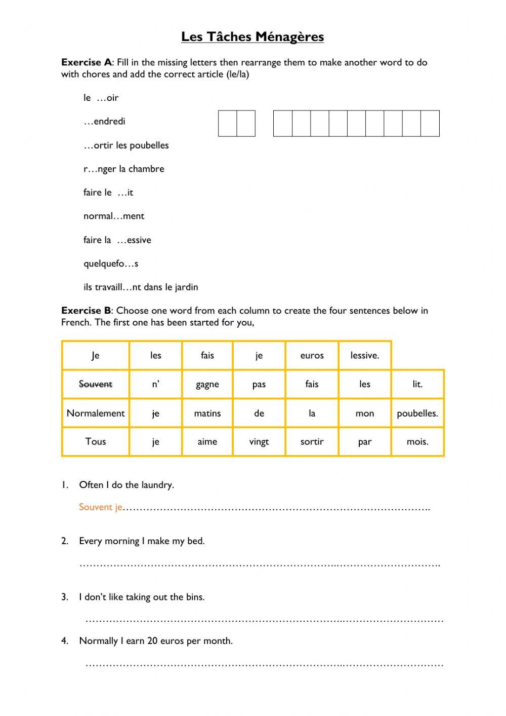 Les Tâches Ménagères