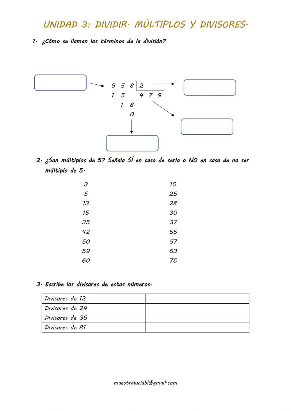 Multiplos y divisores