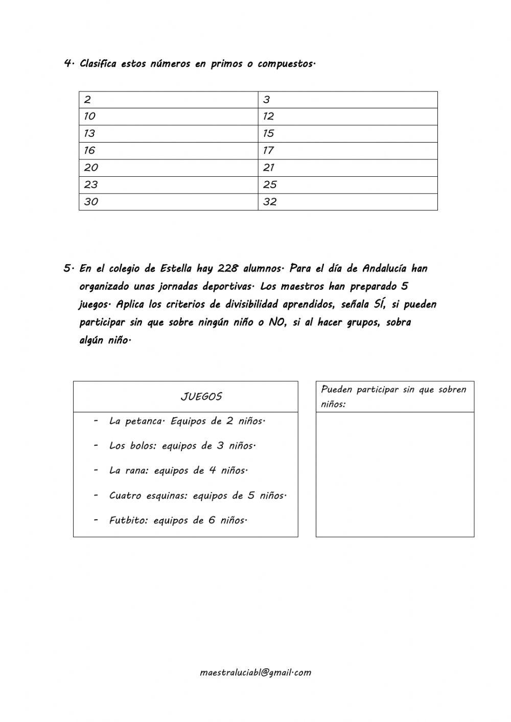 Multiplos y divisores