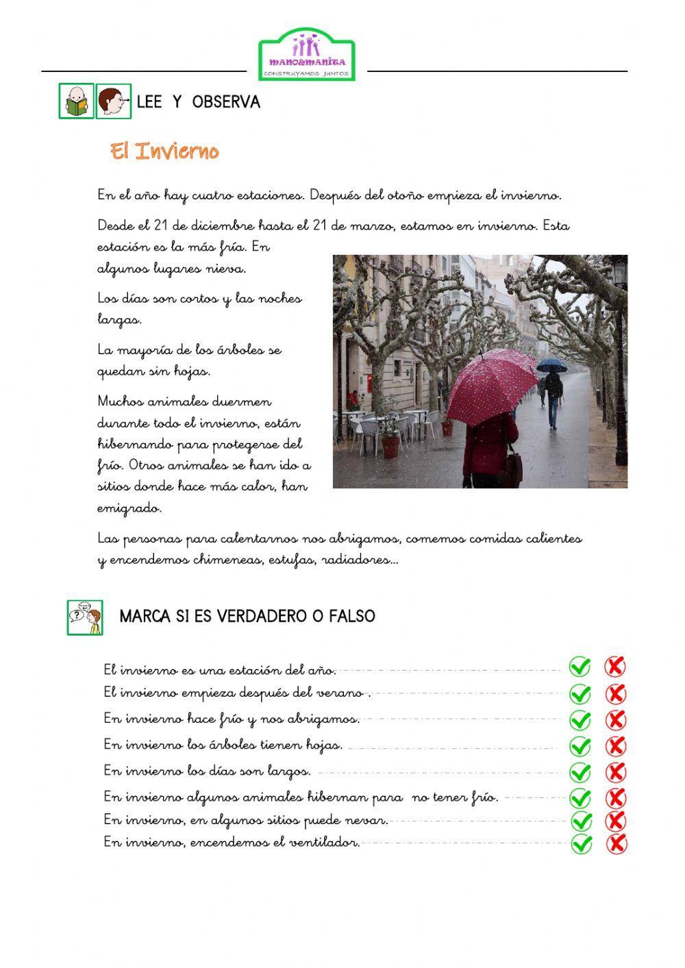 Comprensión lectora: el invierno