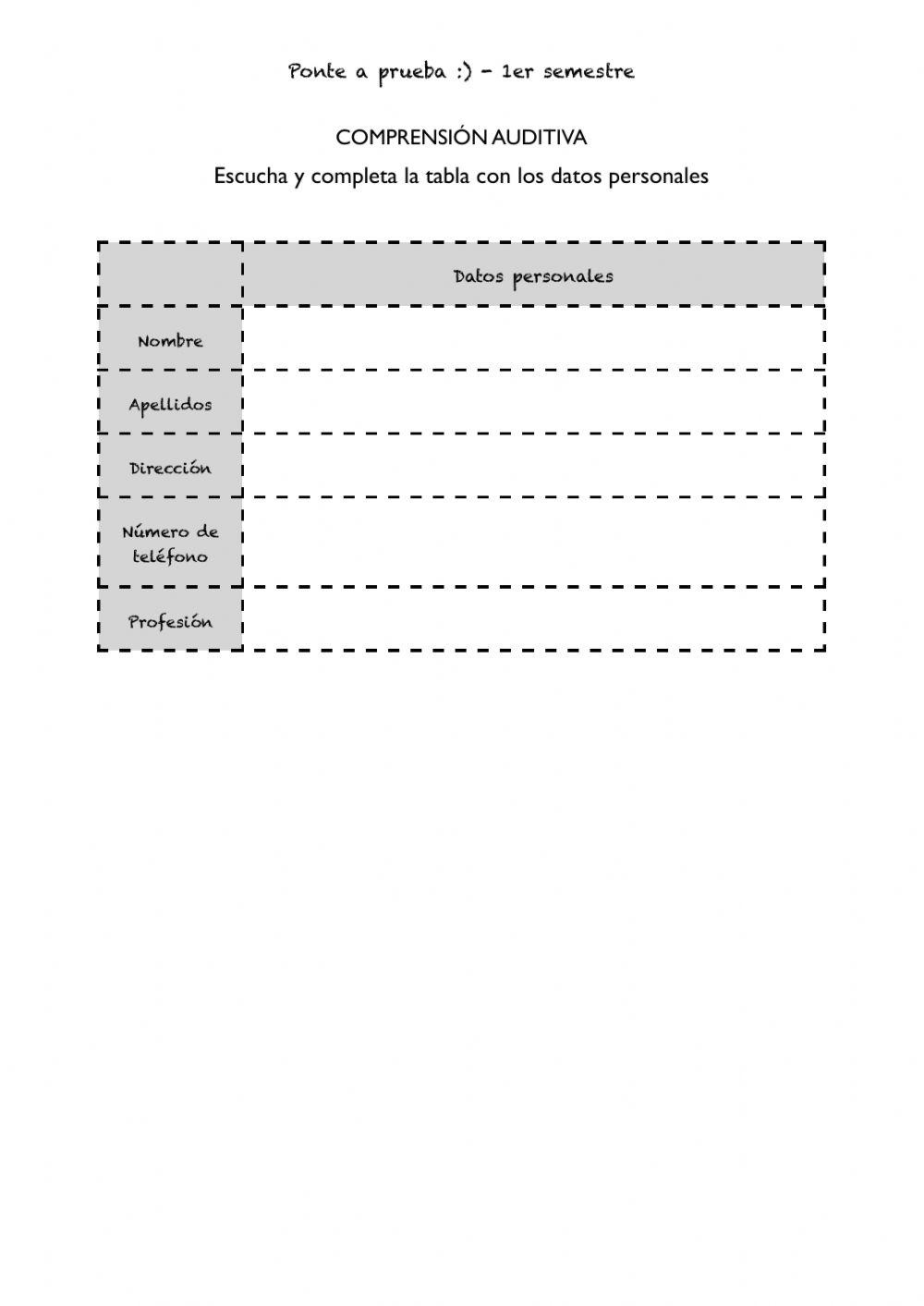 Comprensión auditiva A1