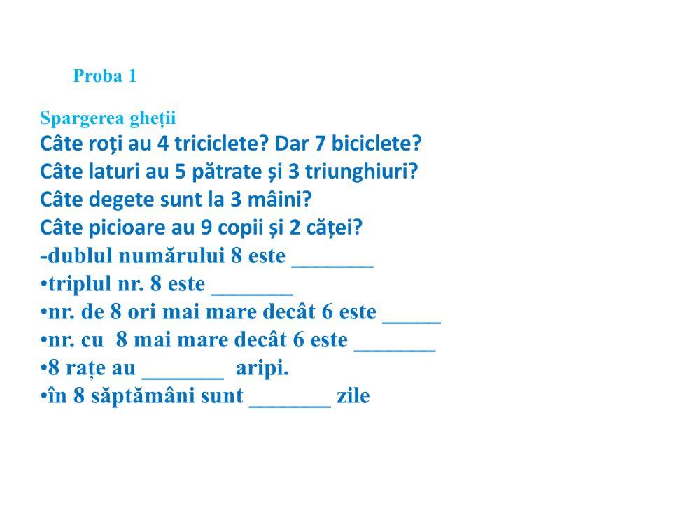 Să ne amintim! Înmulțirea în concentrul 0-100