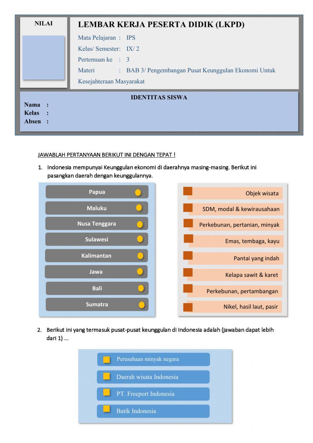 Pengembangan Pusat Keunggulan Ekonomi