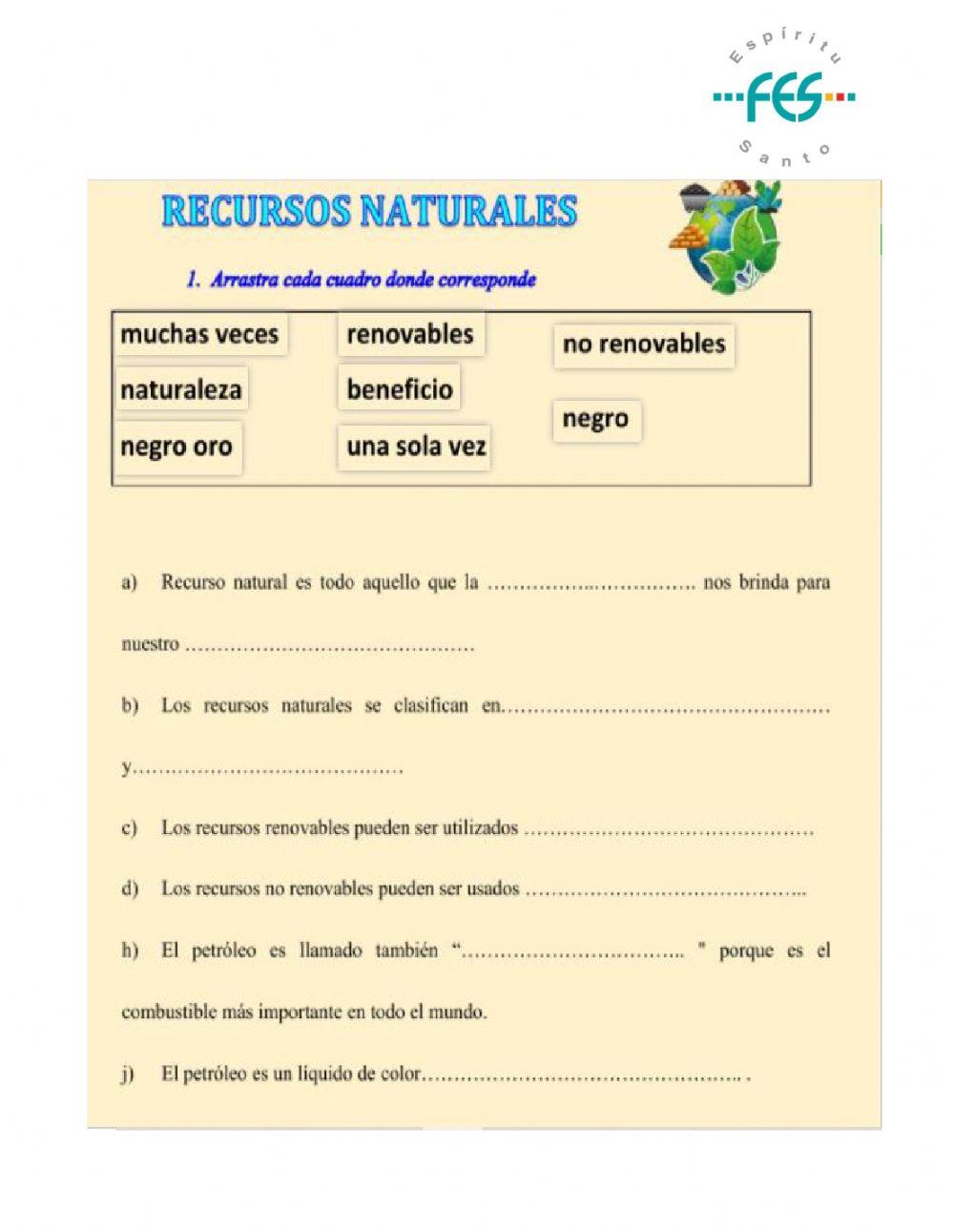 Actividad recursos renovables y no renovables